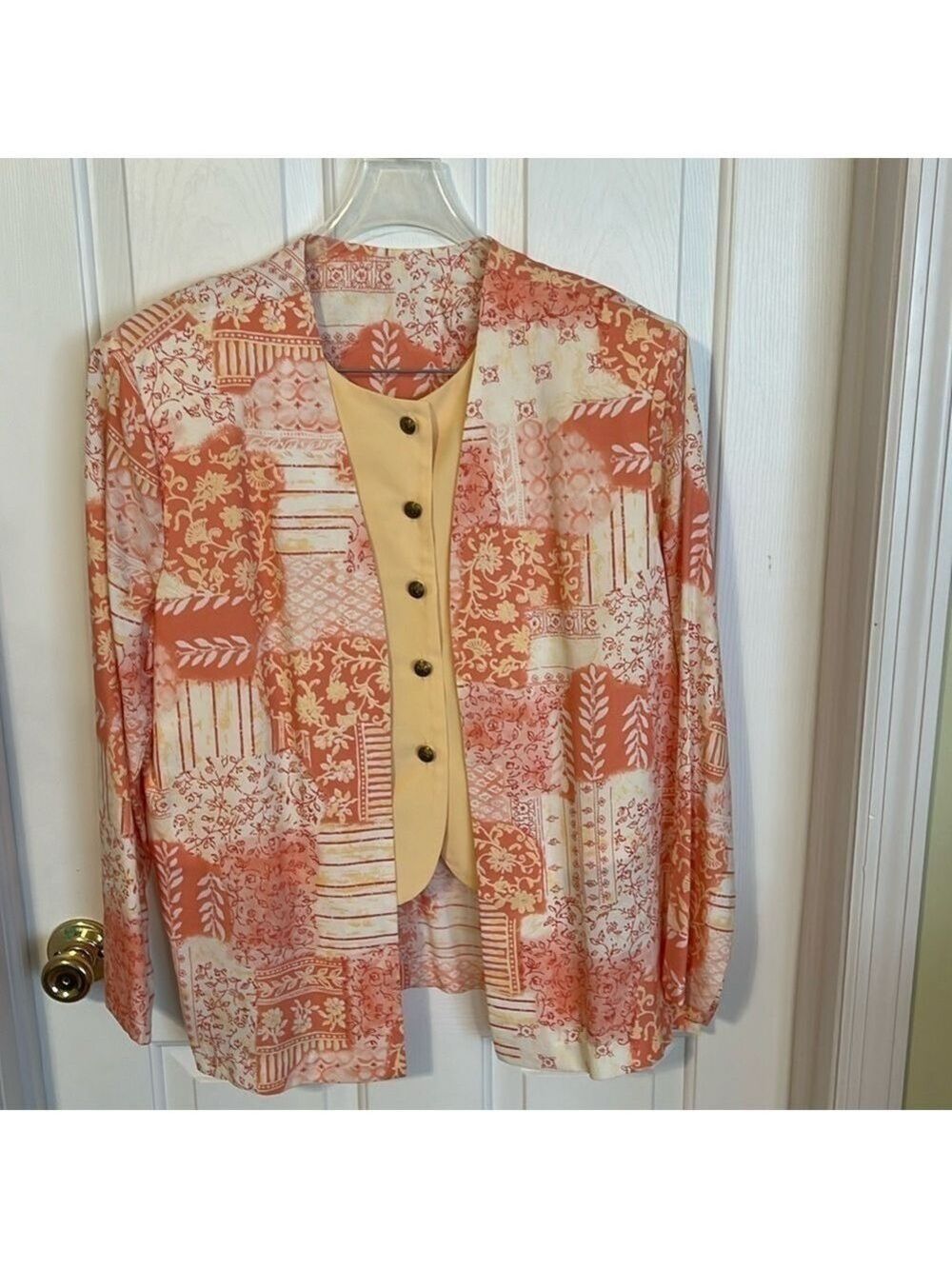 Nikki vintage one piece top/cardigan. Size 14, shoulder pads.